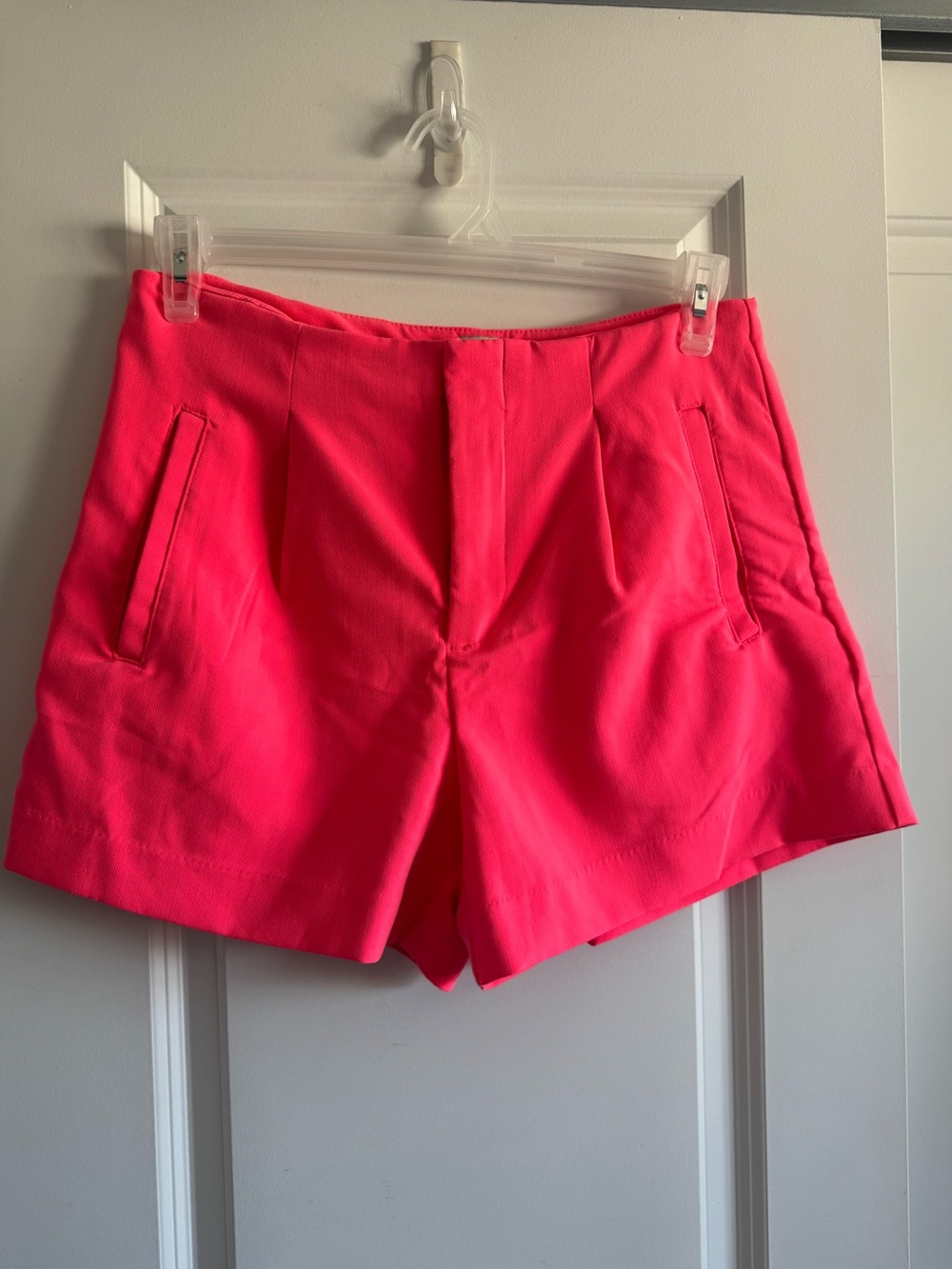 Women’s High-Waist Hot Pink Dress Shorts with 4” inseam